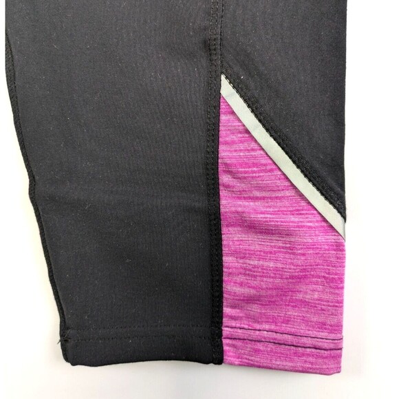 KYODAN Cropped Capri Workout Athletic Leggings Black Pink Size M Activewear Yoga - Picture 3 of 6